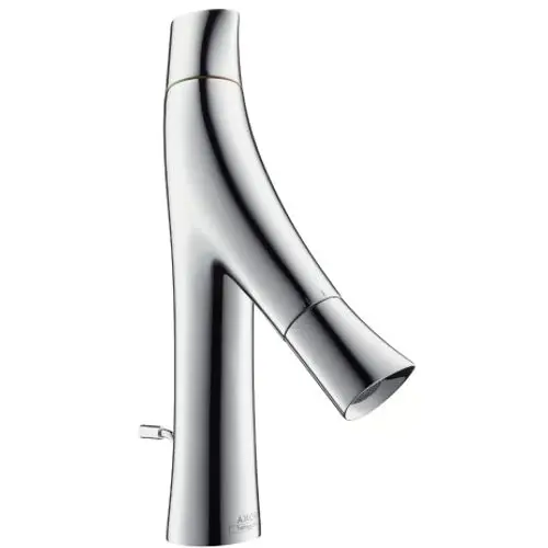 Axor-Waschtischmischer in Chrom-Optik mit zwei Griffen und einem ausgefallenen, modernen Design. Auslauf in schmaler Form, passend für verschiedene Waschbecken.